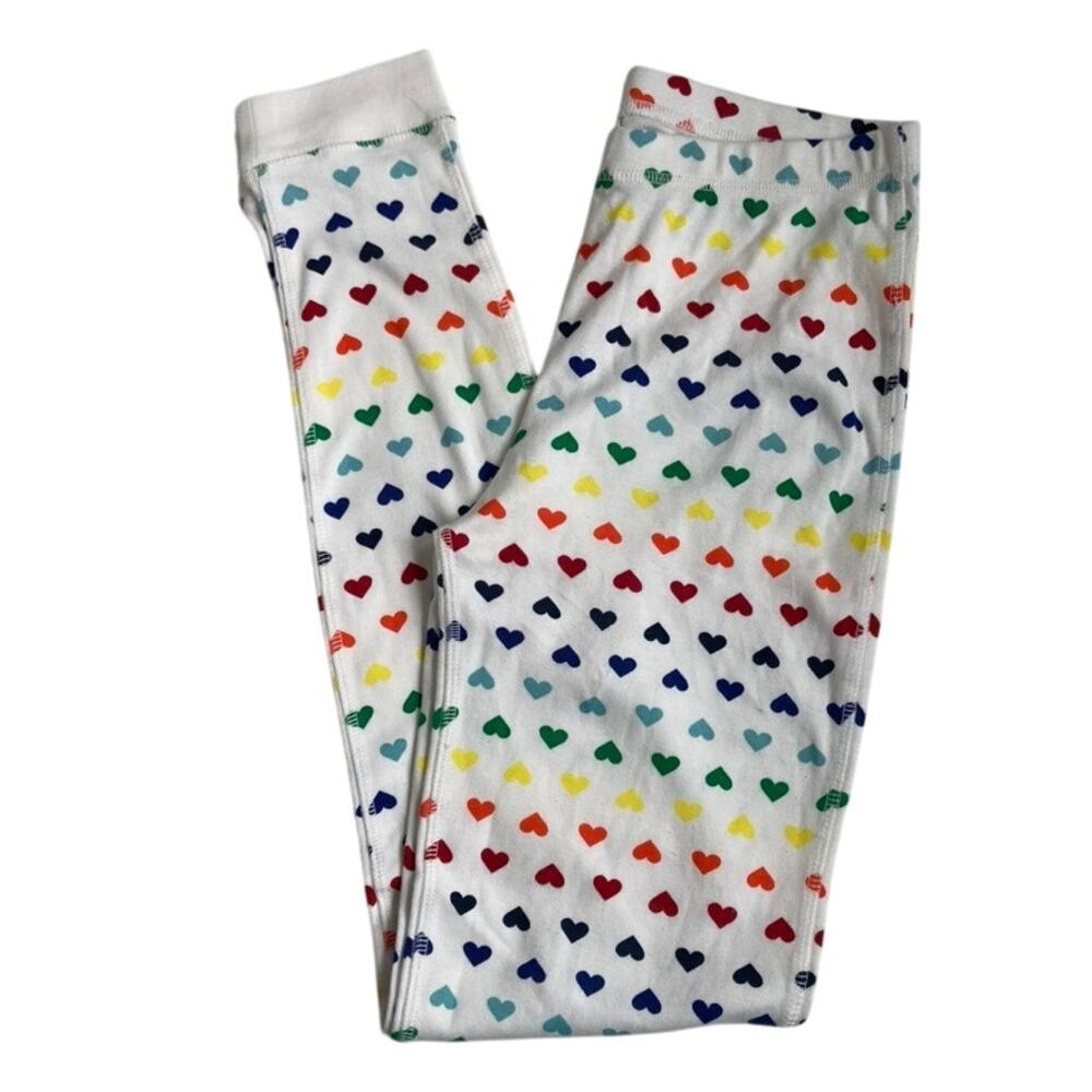 Primary Rainbow Hearts PJ Pants White - 14